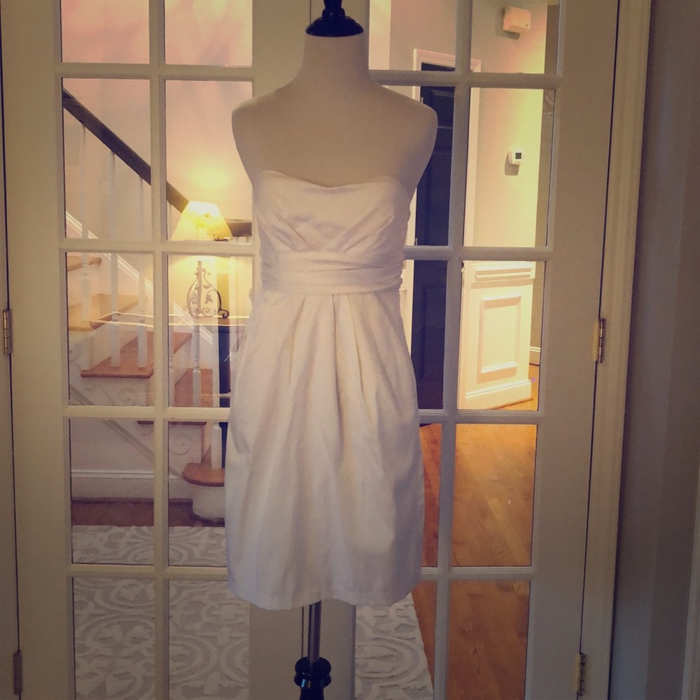 White Cocktail Dress-Tube Mini